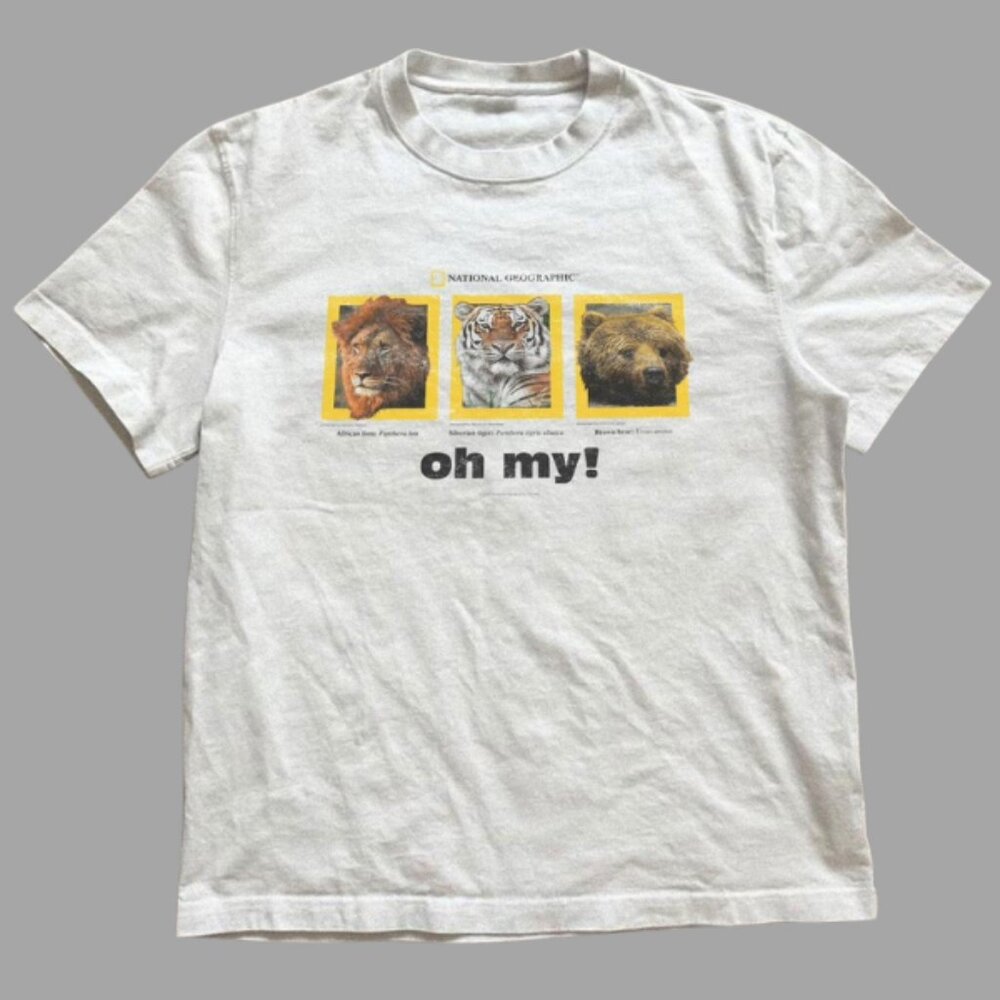 White - National Geographic “oh my!” Wild Animals Tee